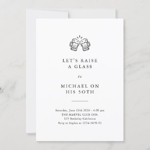 Laten we een glas heffen   Moderne 50e verjaardag Kaart
