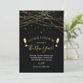 Laten we een glas uitnodigen voor een nieuwjaarsfe kaart (Staand voorkant)