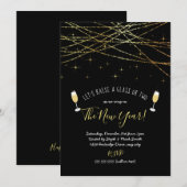 Laten we een glas uitnodigen voor een nieuwjaarsfe kaart (Voorkant / Achterkant)