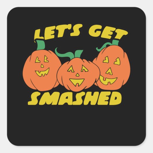 Laten we een grappig Halloween feestje krijgen Vierkante Sticker (Voorkant)