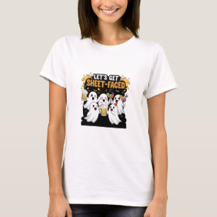Laten we een grappige geest met een laken krijgen t-shirt