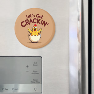 Laten we een grappige kippenboerderij grap maken magneet