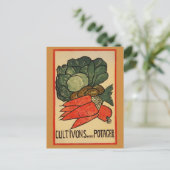 Laten we een groenten tuin kweken briefkaart (Staand voorkant)