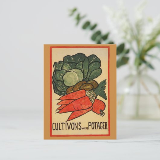 Laten we een groenten tuin kweken briefkaart (Staand voorkant)