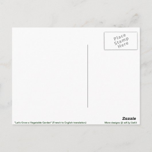 Laten we een groenten tuin kweken briefkaart (Achterkant)