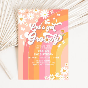 Laten we een groovy Daisy Hippie Verjaardag krijge Kaart