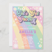 Laten we een groovy verjaardagsuitnodiging krijgen kaart (Voorkant)