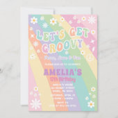 Laten we een groovy verjaardagsuitnodiging krijgen kaart (Voorkant)