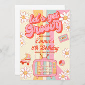 Laten we een groovy verjaardagsuitnodiging krijgen kaart (Voorkant / Achterkant)