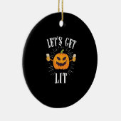 Laten we een Halloween bierdrinker aansteken Keramisch Ornament (Rechts)