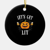 Laten we een Halloween bierdrinker aansteken Keramisch Ornament (Voorkant)
