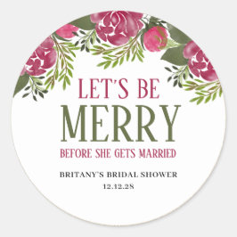 Laten we een Kerst Florale Bruiloft Feestelijke Sh Ronde Sticker