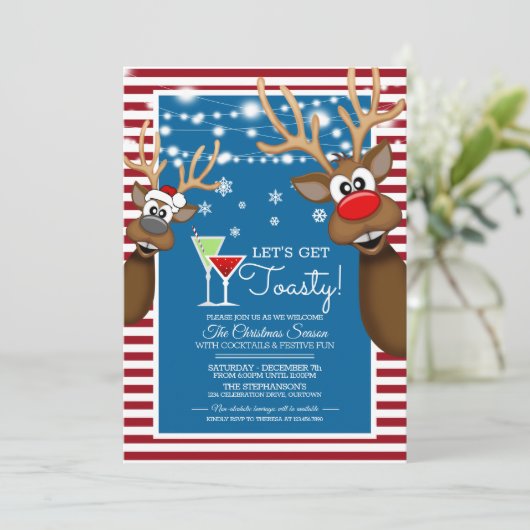 Laten we een kerstcadeautje met kerst krijgen kaart (Staand voorkant)