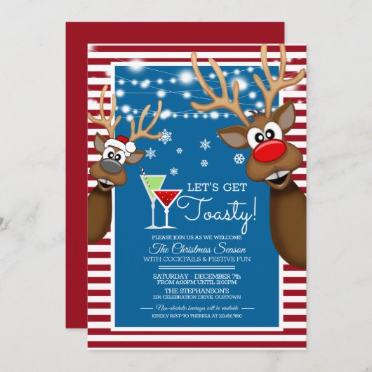 Laten we een kerstcadeautje met kerst krijgen kaart (Voorkant / Achterkant)