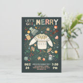 Laten we een Kerstfeestje Merry Holiday Kersttrui  Kaart (Staand voorkant)