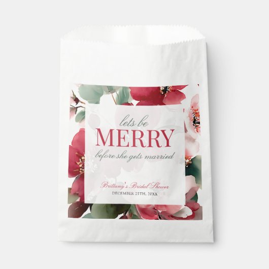 Laten we een Kerstmis Bruidsfeest hebben Bedankzakje (Voorkant)