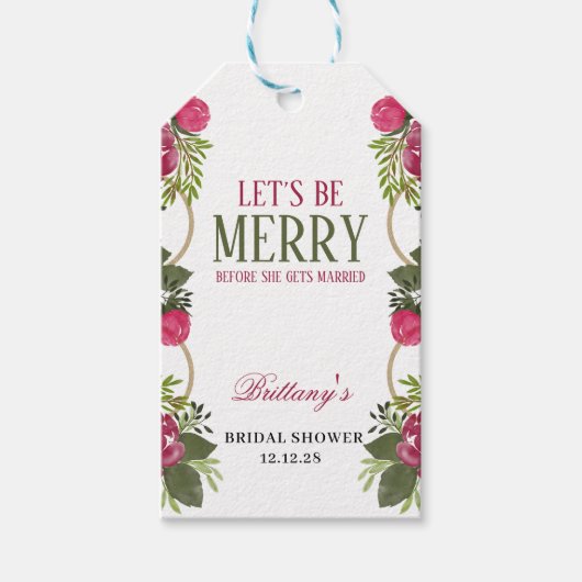 Laten we een Kerstmis Bruidsfeest hebben Cadeaulabel (Voorkant)