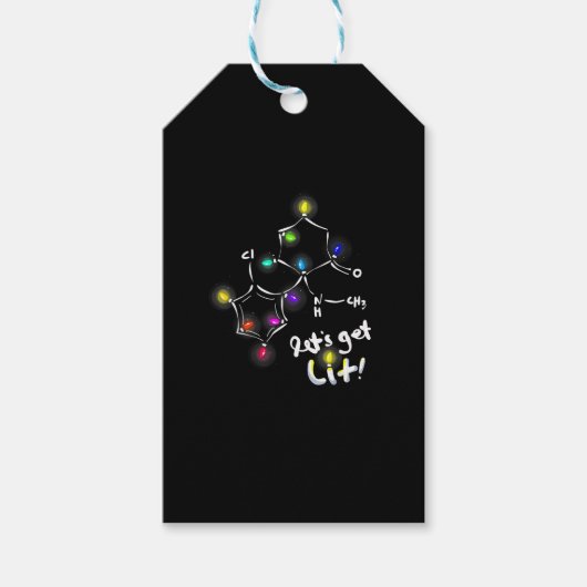 Laten we een Kerstmis met Ketamine doen oplichten Cadeaulabel (Voorkant)