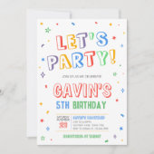 Laten we een kleurrijk verjaardagsfeestje vieren kaart (Voorkant)