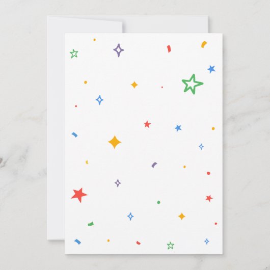 Laten we een kleurrijk verjaardagsfeestje vieren kaart (Achterkant)