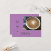 Laten we een koffiedatum wenskaart hebben kaart (Voorkant / Achterkant in situ)