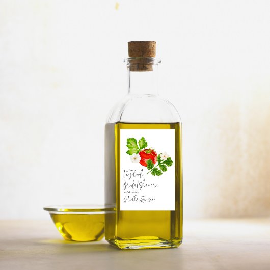 Laten we een kook bruidsfeest organiseren wijn etiket