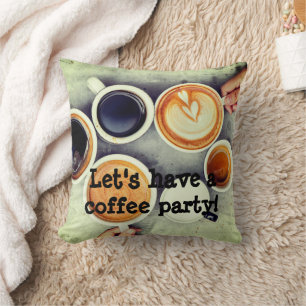 Laten we een kussen van een koffiefeest hebben