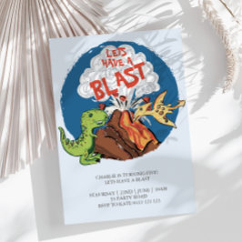 Laten we een laatste dinosaurus-uitnodiging voor d kaart