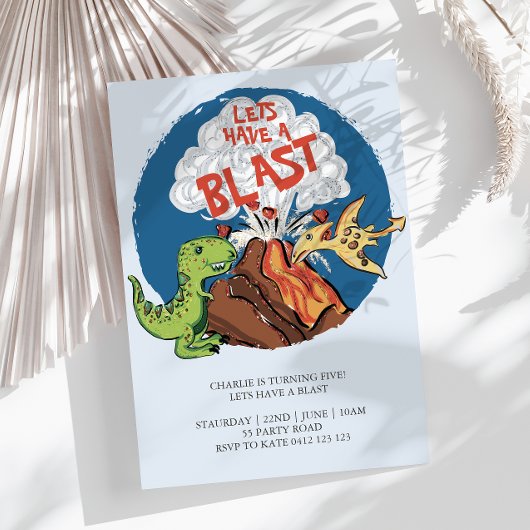 Laten we een laatste dinosaurus-uitnodiging voor d kaart