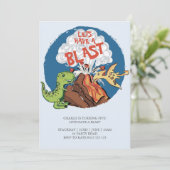 Laten we een laatste dinosaurus-uitnodiging voor d kaart (Staand voorkant)