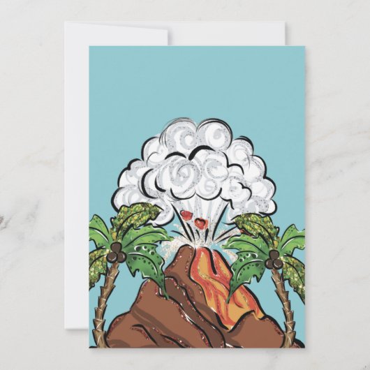 Laten we een laatste dinosaurus-uitnodiging voor d kaart (Achterkant)