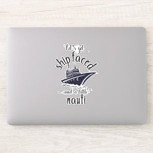 Laten we een leuk scheepsvakantie-humorvakantie vi sticker