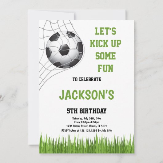 Laten we een leuke Soccer Birthday Invitations mak Kaart (Voorkant)