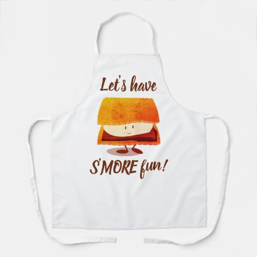 Laten we een leukere White Brown Food Cartoon hebb Schort (Voorkant)