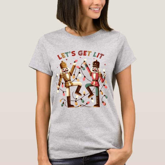 Laten we een Lit Nutcrackers Kerst T-shirt kopen (Voorkant)