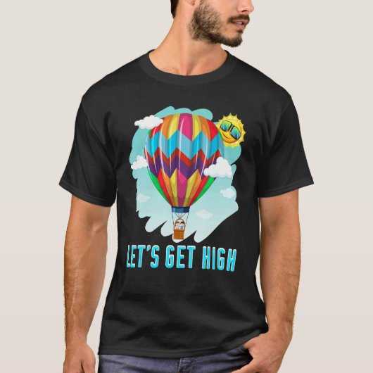 Laten we een luchtballon met hoge Vliegtuig voor h T-shirt (Voorkant)