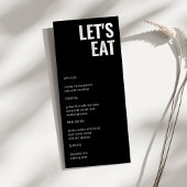 Laten we een modern, minimalistisch menu met zwart