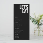 Laten we een modern, minimalistisch menu met zwart (Staand voorkant)