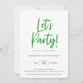 Laten we een moderne groene verjaardag vieren kaart (Voorkant)