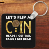 Laten we een muntkop omdraaien Ik krijg staartstaa Sleutelhanger (Achterkant)