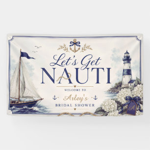 Laten we een Nauti Nautilus Bruiloft Feest geven Spandoek