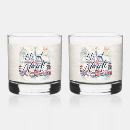 Laten we een nautisch kustfeest organiseren whisky glas