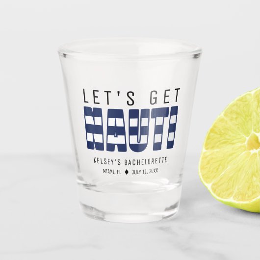 Laten we een ondeugend vrijgezellenfeest organiser shot glas (Voorkant)