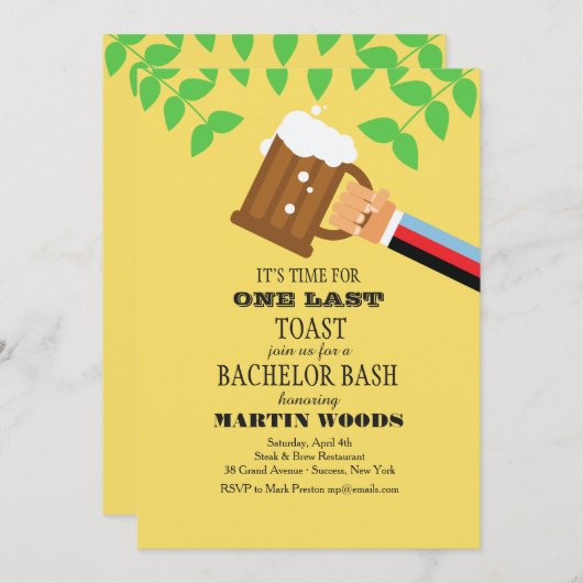 Laten we een paar bierbeurzen uitnodigen kaart (Voorkant / Achterkant)