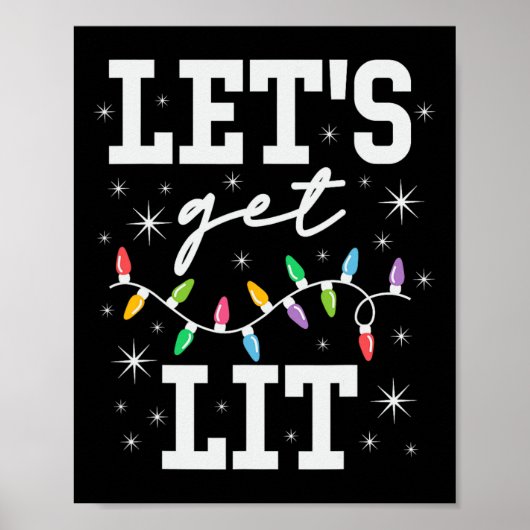 Laten we een paar grappige kerstcadeaus aansteken poster (Voorkant)