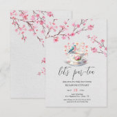 Laten we een Par-Tea theepartij uitnodiging houden (Voorkant / Achterkant)