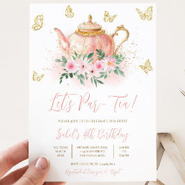 Laten we een Par-tea Tuin Thee Feest Verjaardag vi Kaart