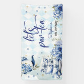 Laten we een par-tea verjaardag voor kinderen spandoek (Verticaal)