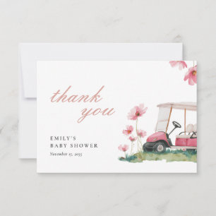 Laten we een Par-tee golf baby shower houden Bedankkaart