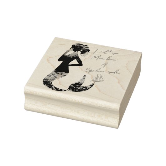 Laten we een plash Mermaid Wood Art Stamp maken Rubberstempel (Stempel)